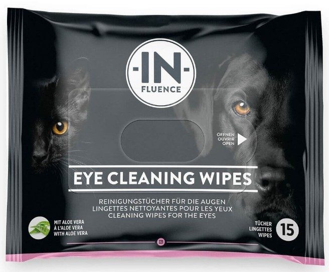 IN-FLUENCE Eye Cleaning Wipes mit Aloe Vera für Hunde und Katzen (1x15 Stk)