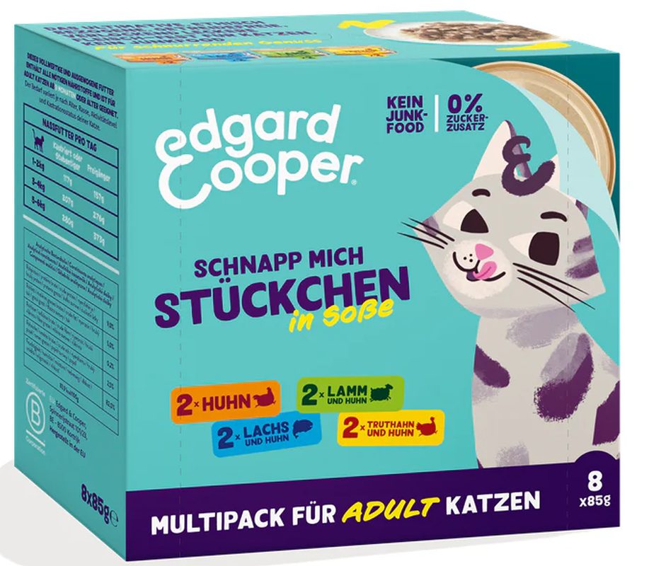 Edgard & Cooper Adult Stückchen in Soße Multipack 8x85g