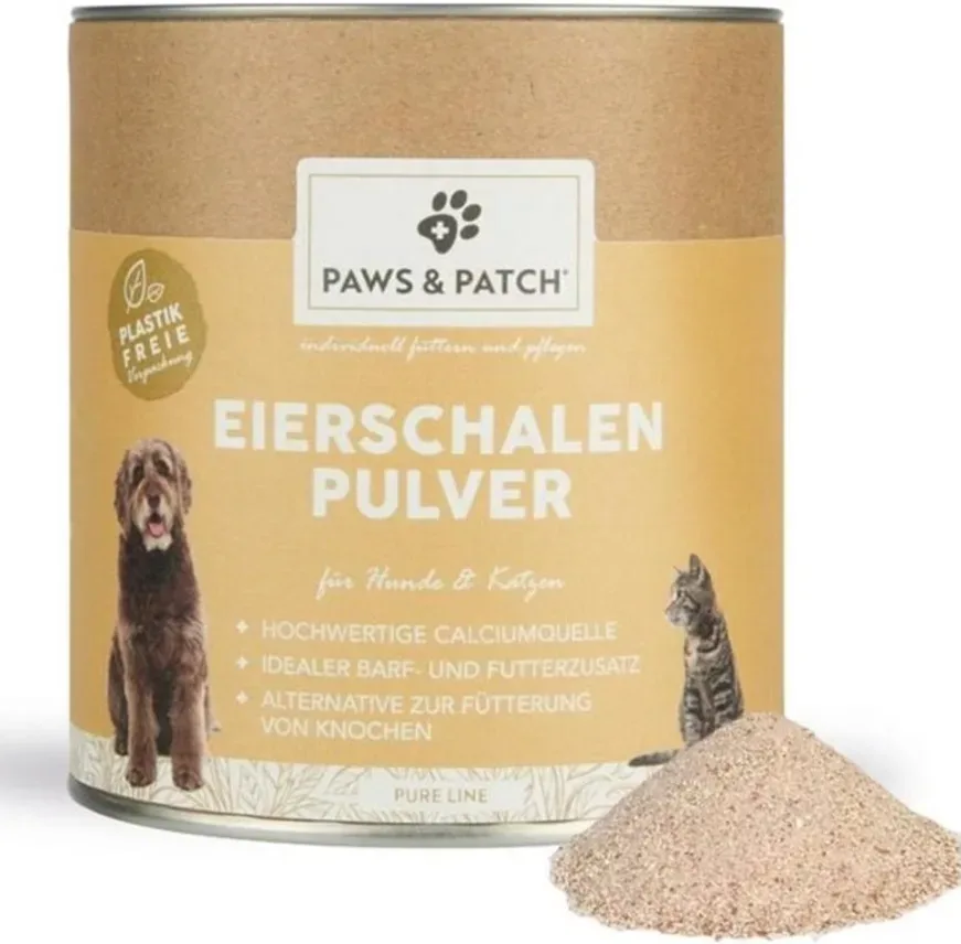 Paws & Patch Eierschalen Pulver für Hunde und Katzen (500g)