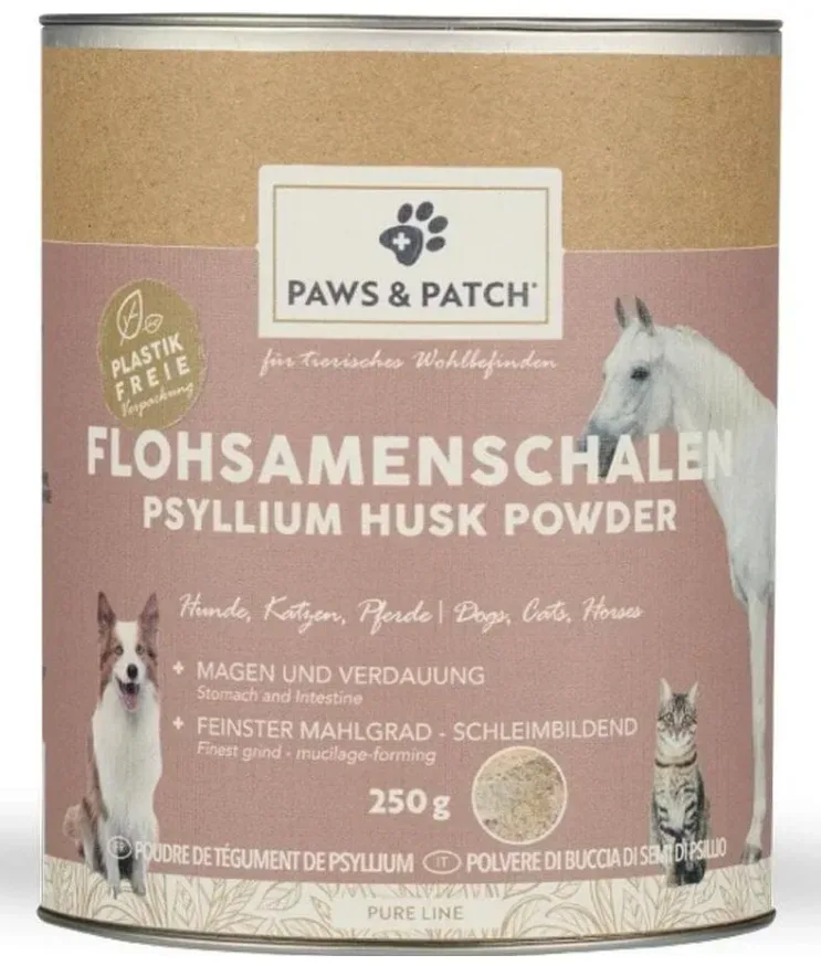 Paws & Patch Flohsamenschalenpulver für Hunde, Katzen und Pferde (250g)