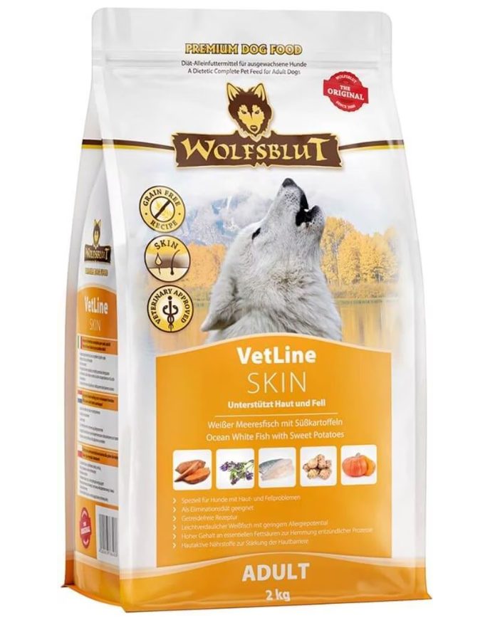 WOLFSBLUT Adult VetLine Skin, Weißer Meeresfisch 2 kg