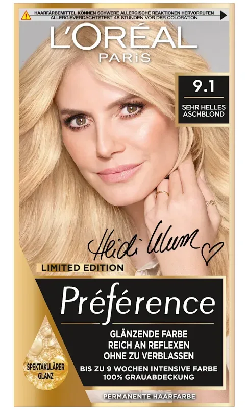 L'Oréal Paris - Préférence 9.1 Sehr Helles Aschblond, 1 Stück