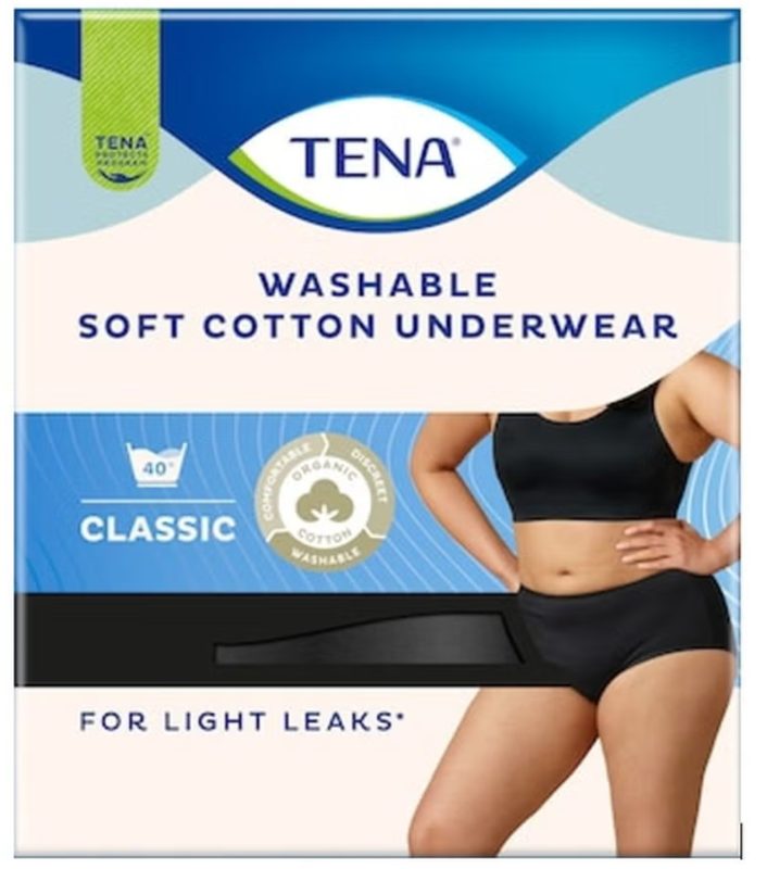 TENA Waschbare Unterwäsche bei leichter Blasenschwäche, Grösse M, Taille 99-104cm (4 Stk)
