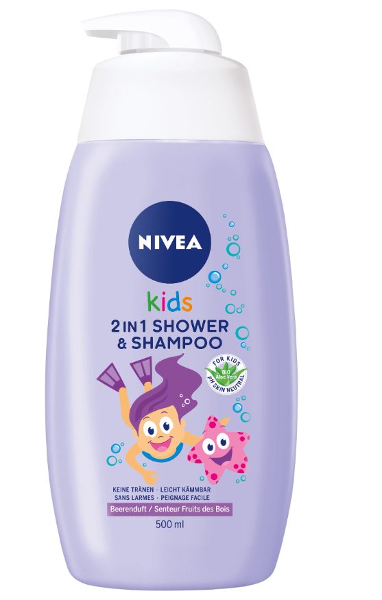 NIVEA Kids 2in1 Shower & Shampoo Beerenduft (500ml)