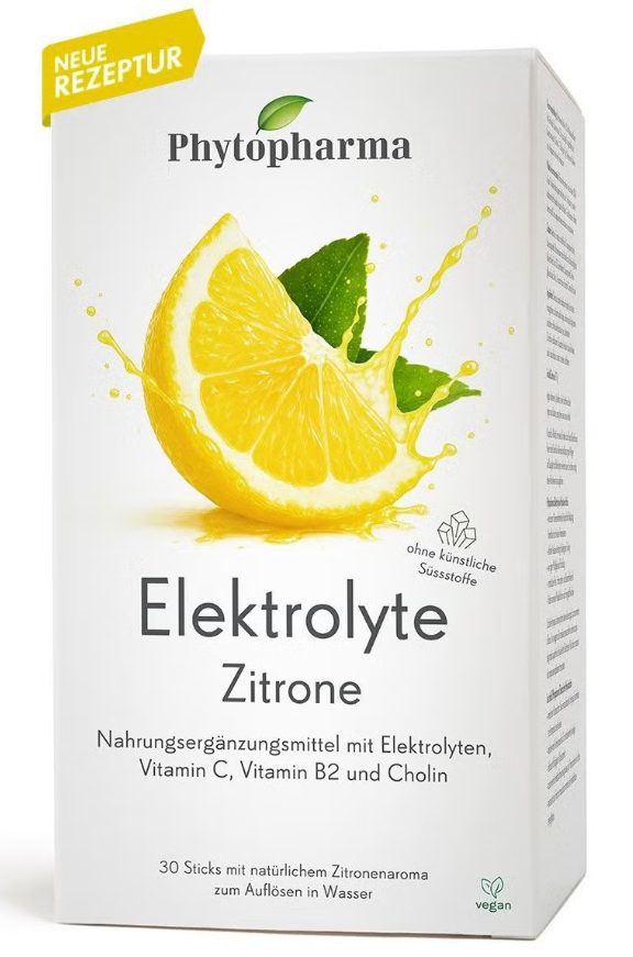 Phytopharma - Elektrolyte Zitrone Sticks, 30 Stück