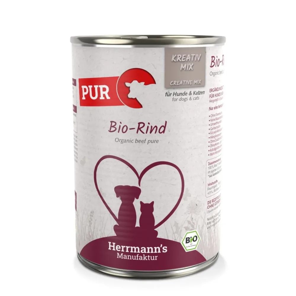Herrmann's Kreativ-Mix Bio mit Rindfleisch Nassfutter (200g)