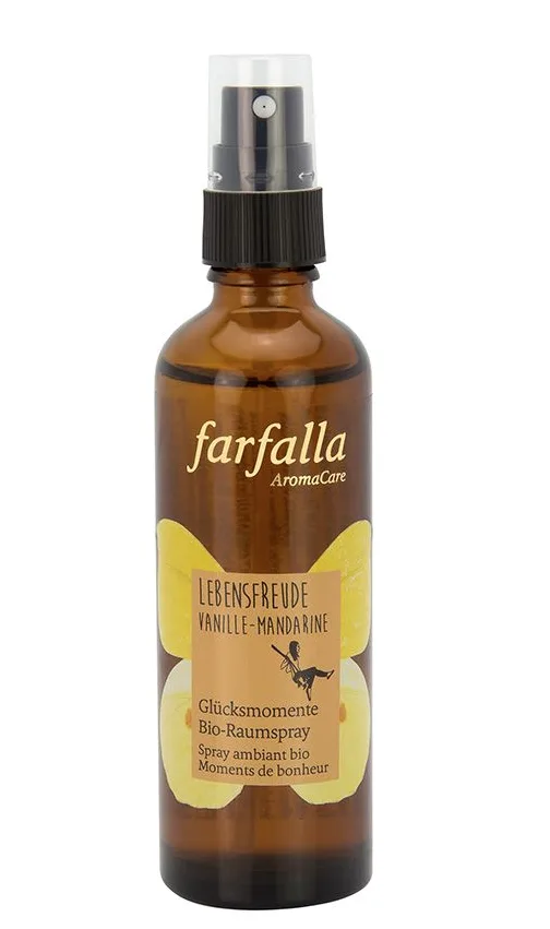farfalla Lebensfreude, Vanille-Mandarine, Glücksmomente Bio-Raumspray, 75ml