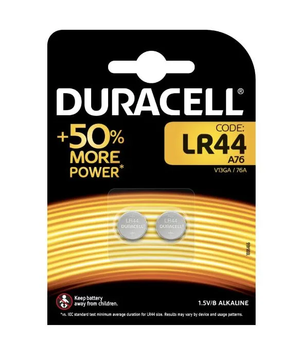 DURACELL Knopfbatterie Specialty 76A LR44, 1.5V 2 St&uuml;ck