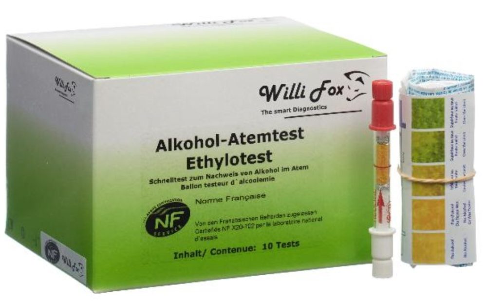 Willi Fox Alkohol-Atemtest Ethylotest (2 Stk)
