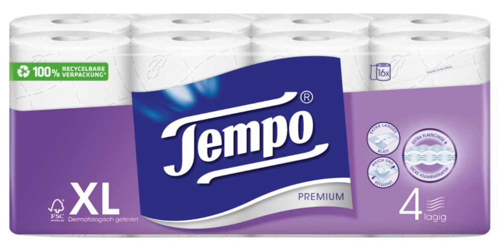 Tempo -  Toilettenpapier Premium (16 Stk), 16STK