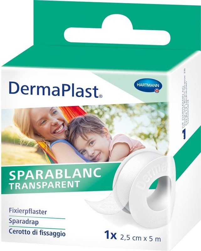 DermaPlast Sparablanc Transparent 2.5cmx5m weiss (1 Stück)