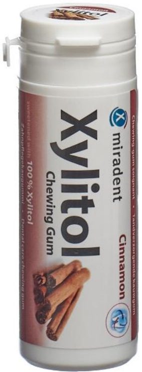 Miradent Xylitol Zimt Zahnpflegekaugummi, Dose &agrave; 30 Stk.