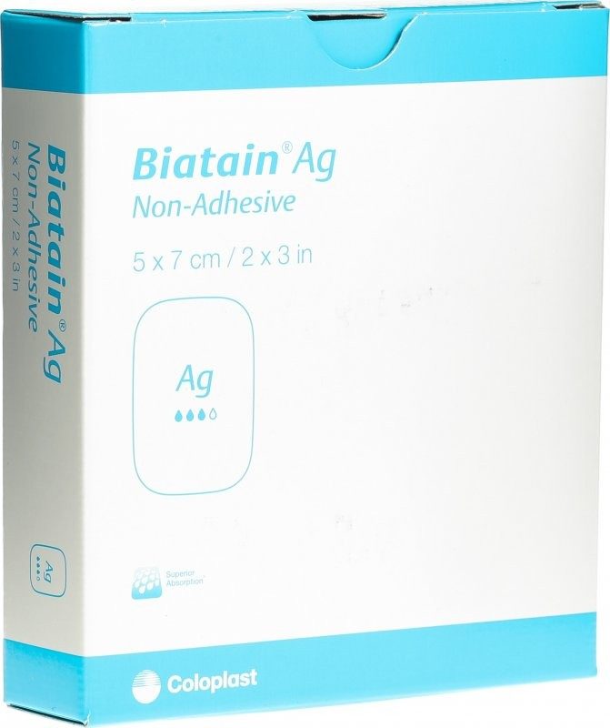 Biatain Ag Non-Adhesive 5x7cm (5 Stk)