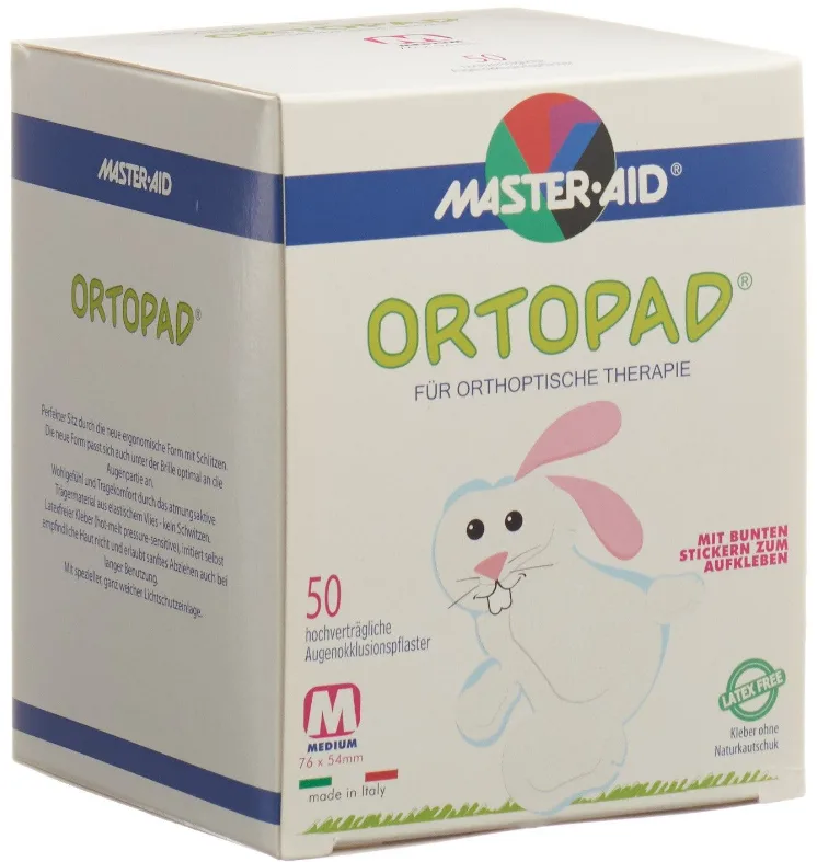 ORTOPAD Occlusionspflaster Medium Weiss 2-4J. 76x54mm (50 Stk)