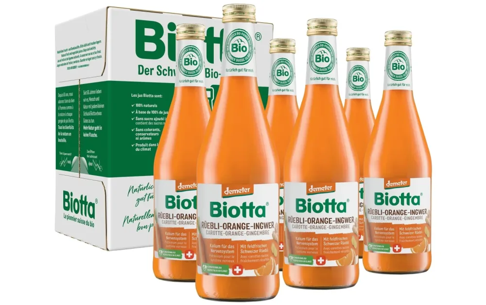 Biotta Demeter Rüebli-Orange-Ingwer Saft Bio (6x500ml)