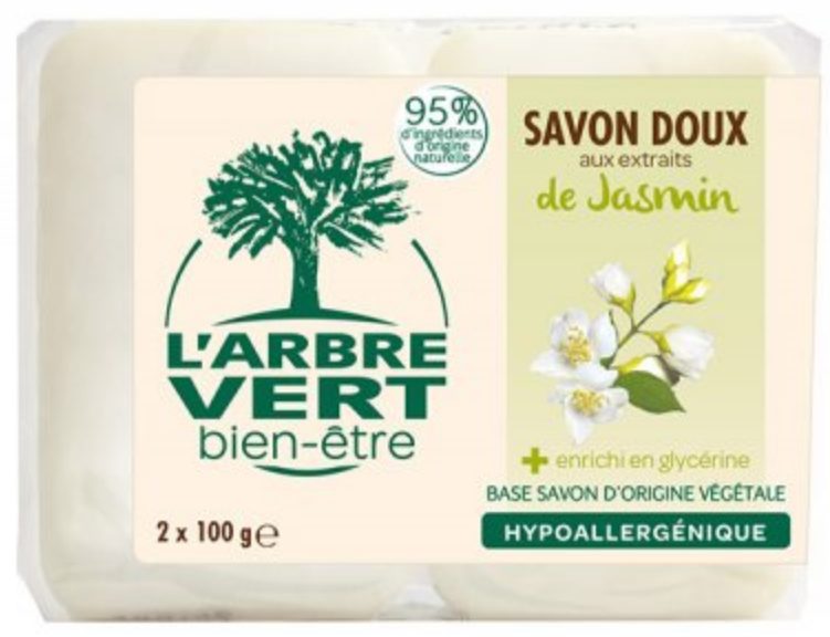 L'ARBRE VERT Öko Seife Bio Jasmin (2x100g)