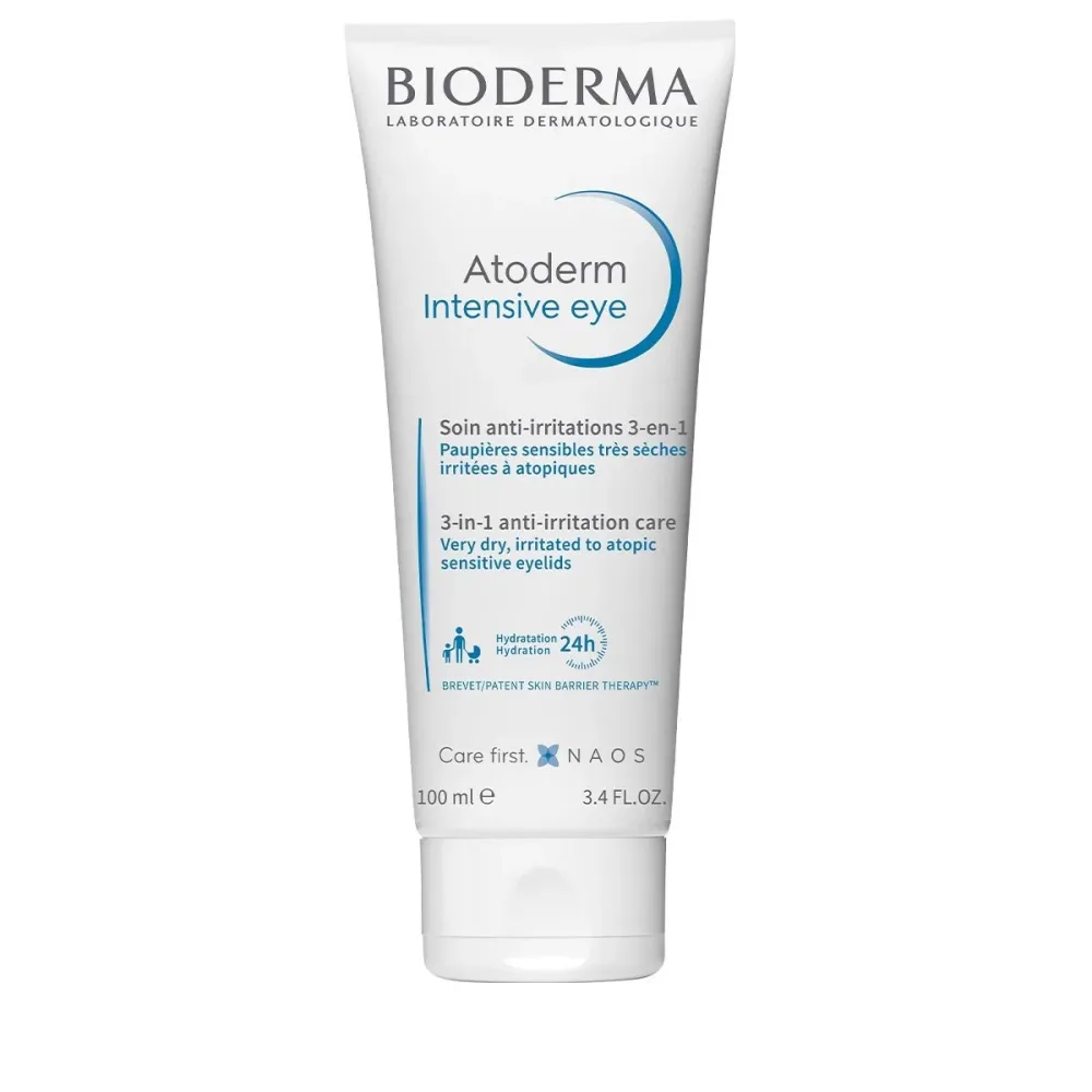 BIODERMA - Atoderm Intensive Eye 3in1 Augen-Make-up-Entferner Creme, Atoderm Eye 3in1 Augencreme, 100  ml