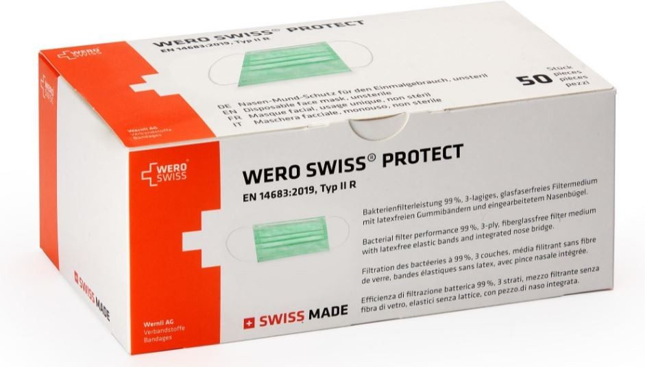 WERO SWISS Protect Typ II R Swiss Made EN 14683 (50 Stück)