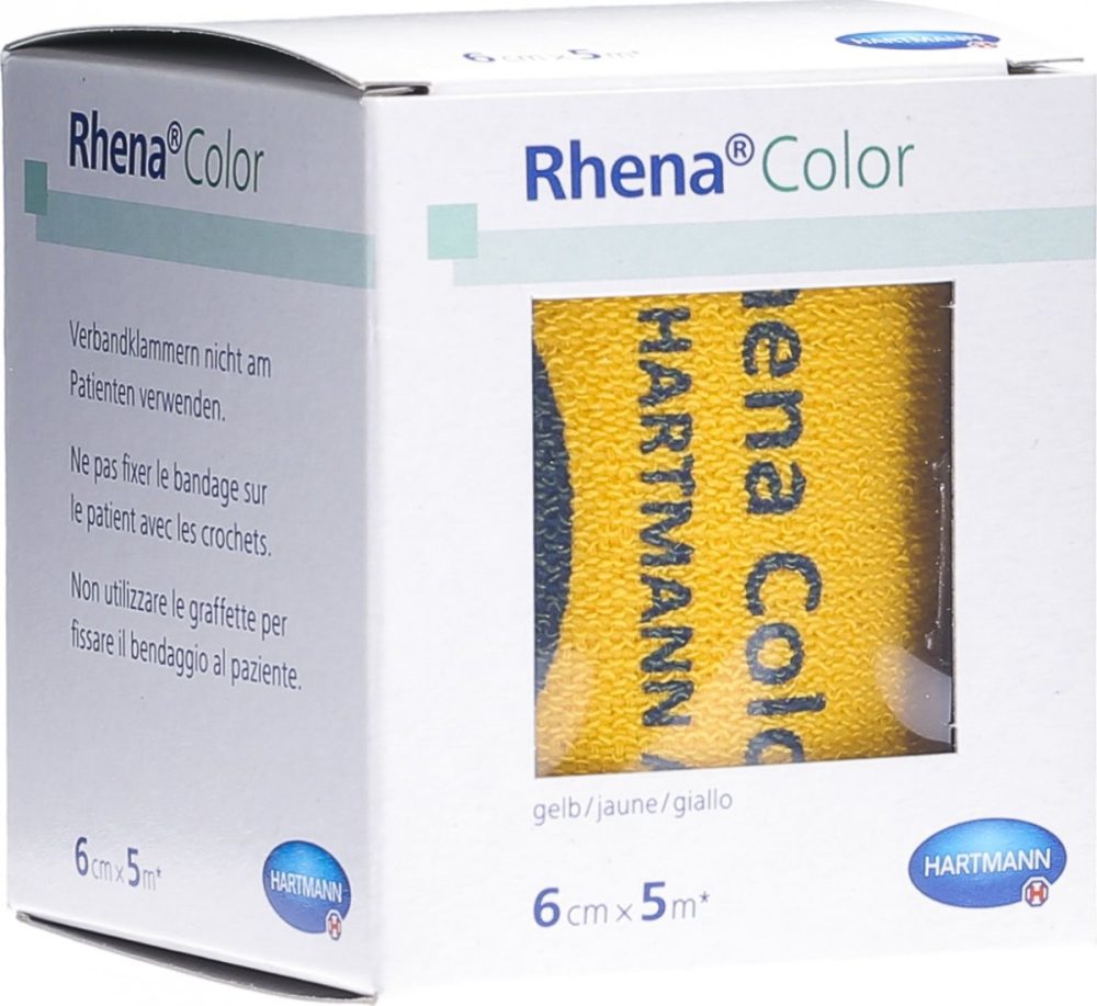 Rhena Color Elastische Binden 6cmx5m gelb (1 Stk)