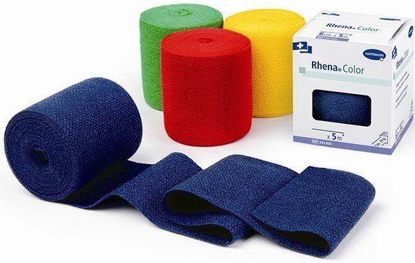 Rhena Color Elastische Binde 4cmx5m grün offen (10 Stk)