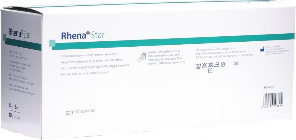 Rhena Star Elastische Binden 8cmx5m weiss offen (10 Stk)