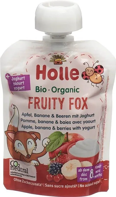 Holle Fruity Fox Apfel Banane & Beeren Joghurt (85g)
