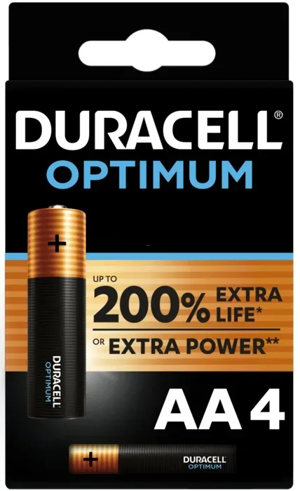 Duracell - Optimum, Alkaline-Bat.,4Stk, AA(LR6)