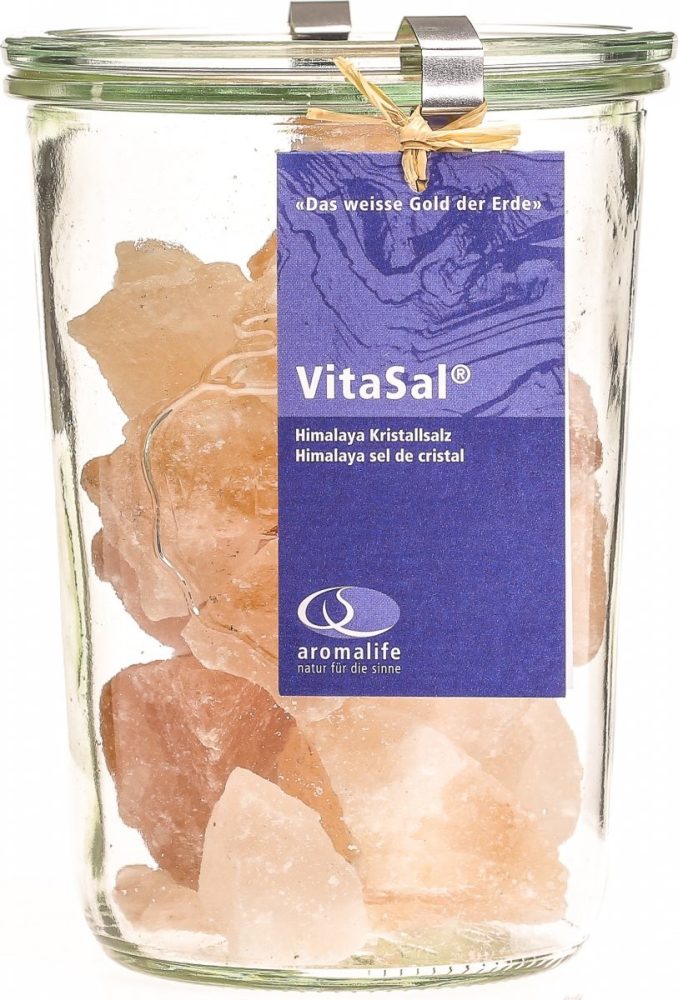 Vitasal Kristallsalz Himalaya Brocken Glas (700g)