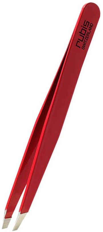 Rubis Pinzette schr&auml;g, Inox, rot