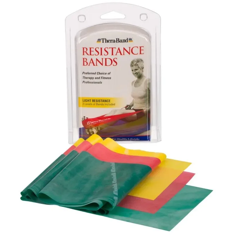 TheraBand Übungsbänder Set, 3x1.5m, leicht (3 Stk)