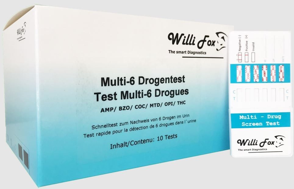 Willi Fox Forensischer Multi-6 Drogentest Urin (10 Stk)