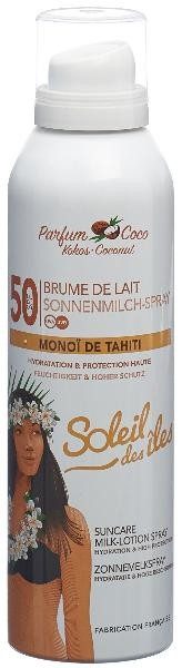 Soleil des îles Sonnenmilch Sprühnebel Kokos Duft Spf50 200ml