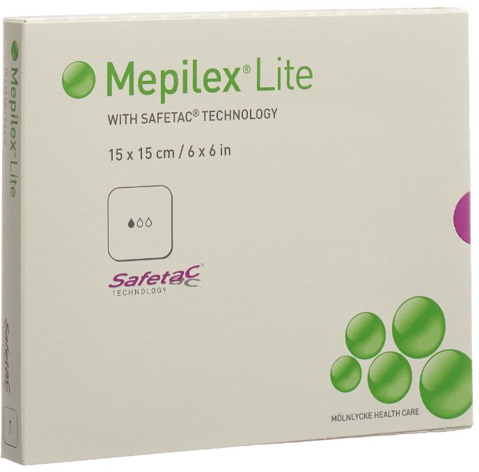 Mepilex Lite Absorptionsverband Silikon, 15x15cm (5 Stk)