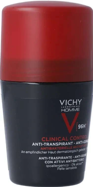 VICHY - Homme Clinical Control 96h Antitranspirant Roll On, 50 ml