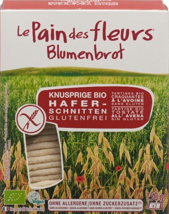 Le Pain des fleurs Blumenbrot Knusprige Bio Hafer-Schnitten (150g)
