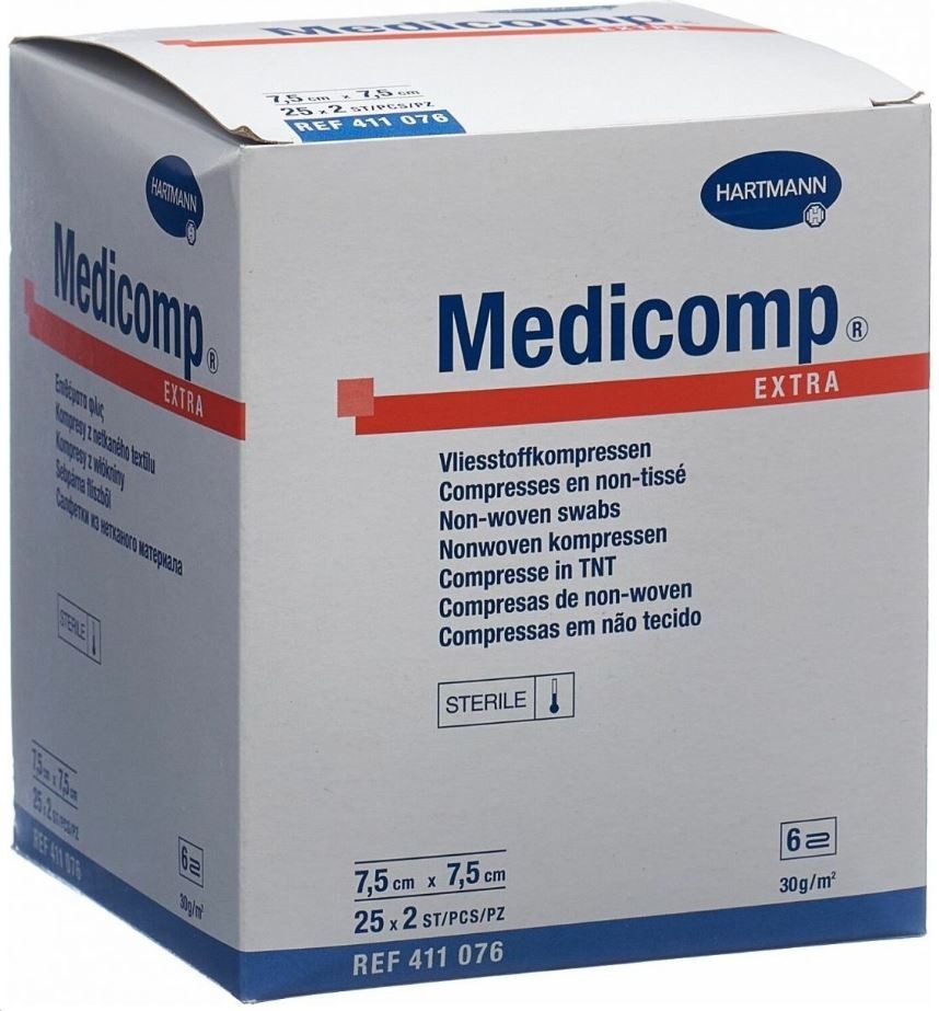 Medicomp Extra 6 fach S30 7.5x7.5cm unsteril (100 Stk)