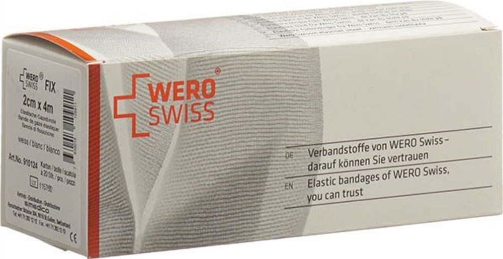 WERO SWISS Fix Elastische Gazebinde 4mx2cm weiss (20 Stück)