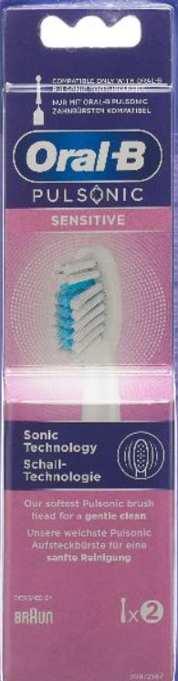 Oral-B Pulsonic Sensitive 2er Ersatzzahnbürsten – Ersatzbürste/Zahnpflege Zubehör – weiss