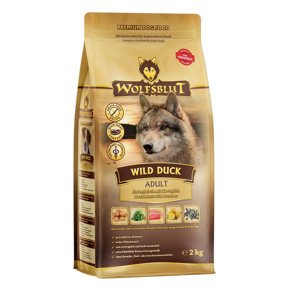 WOLFSBLUT Trockenfutter Hund Adult Wild Duck 2 kg