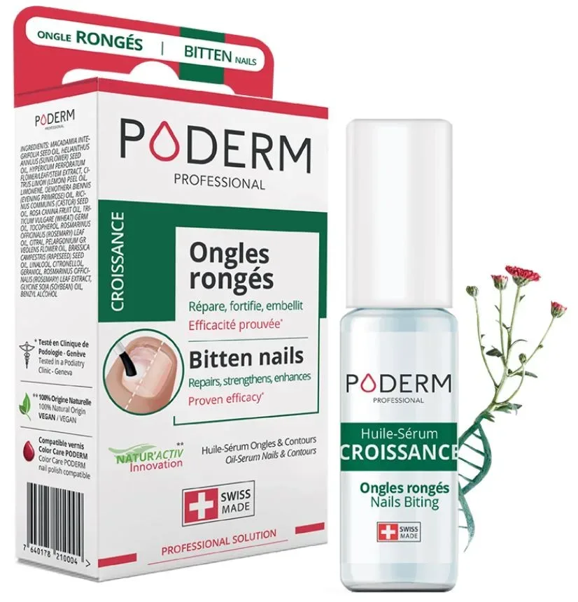 PODERM - Abgekaute Nägel Stopp-Serum - Swiss Made, 8 ml, Transparent