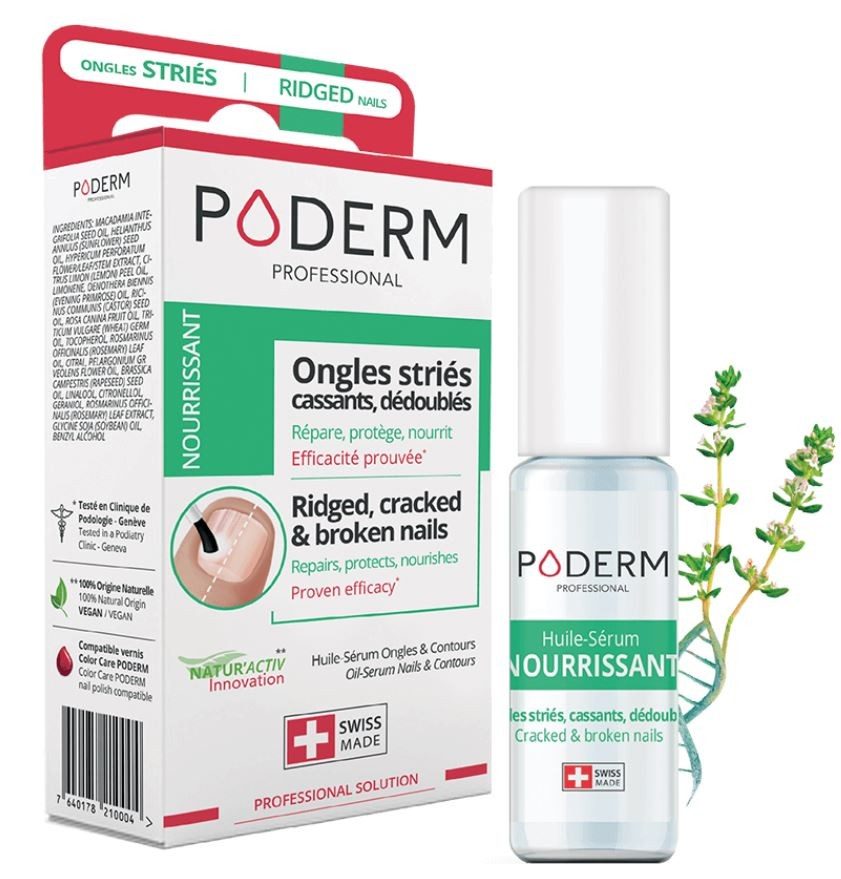 PODERM - Brüchige, Gerillte und Strapazierte Nägel - Swiss Made, 8 ml