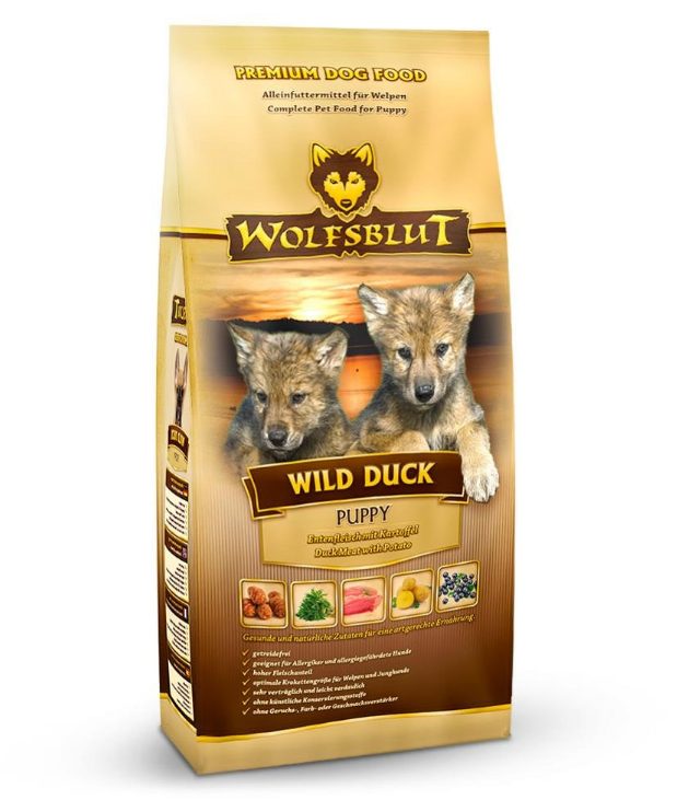 WOLFSBLUT Trockenfutter Hund Junior Wild Duck 2 kg