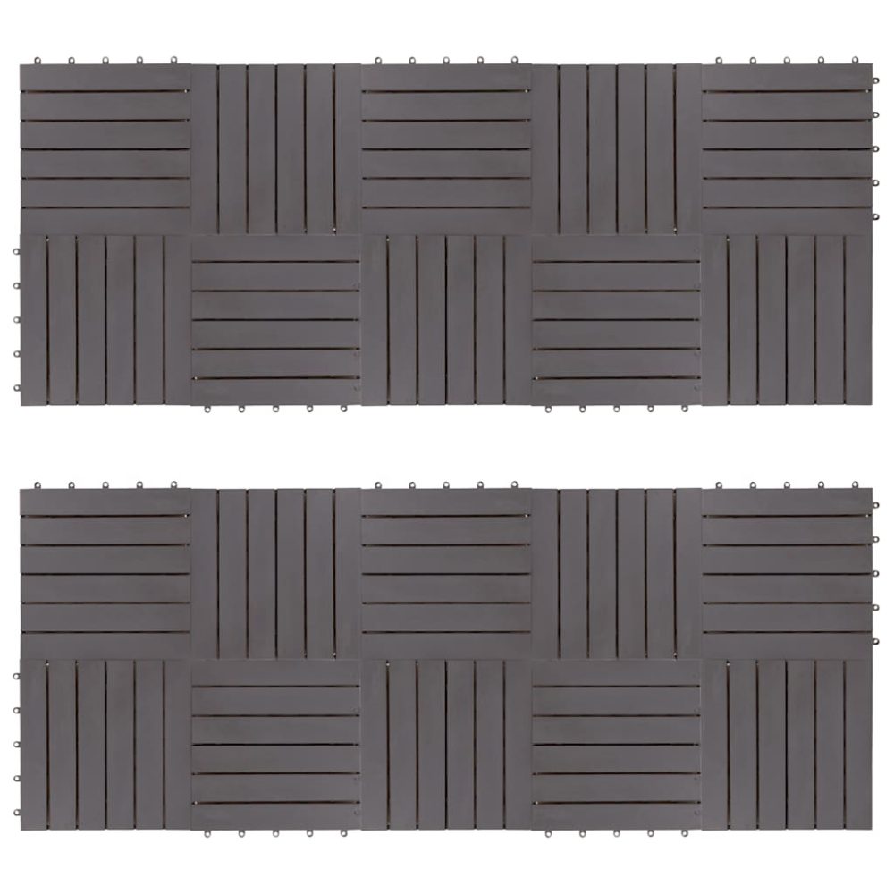 Terrassenfliesen 20 Stk. Grau 30 x 30 cm Massivholz Akazie