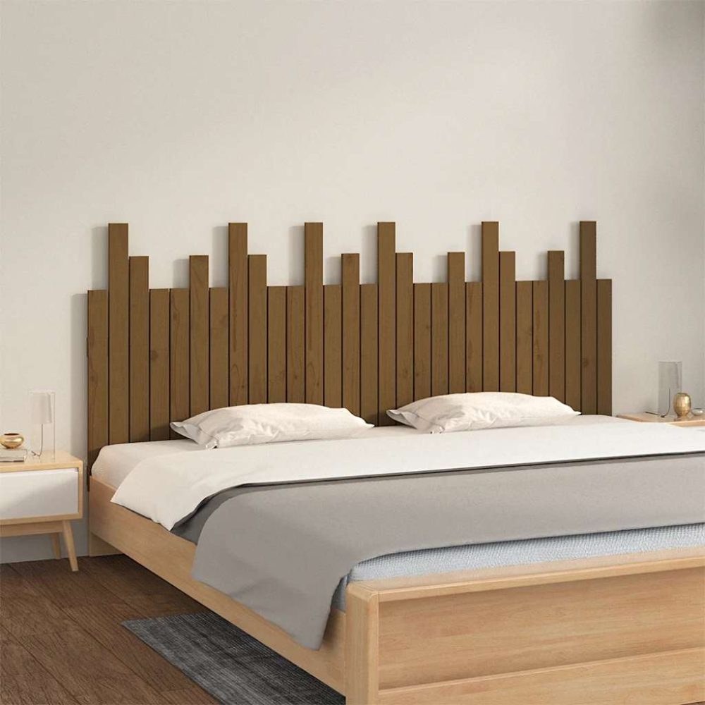 vidaXL Wand-Kopfteil Honigbraun 185x3x80 cm Massivholz Kiefer