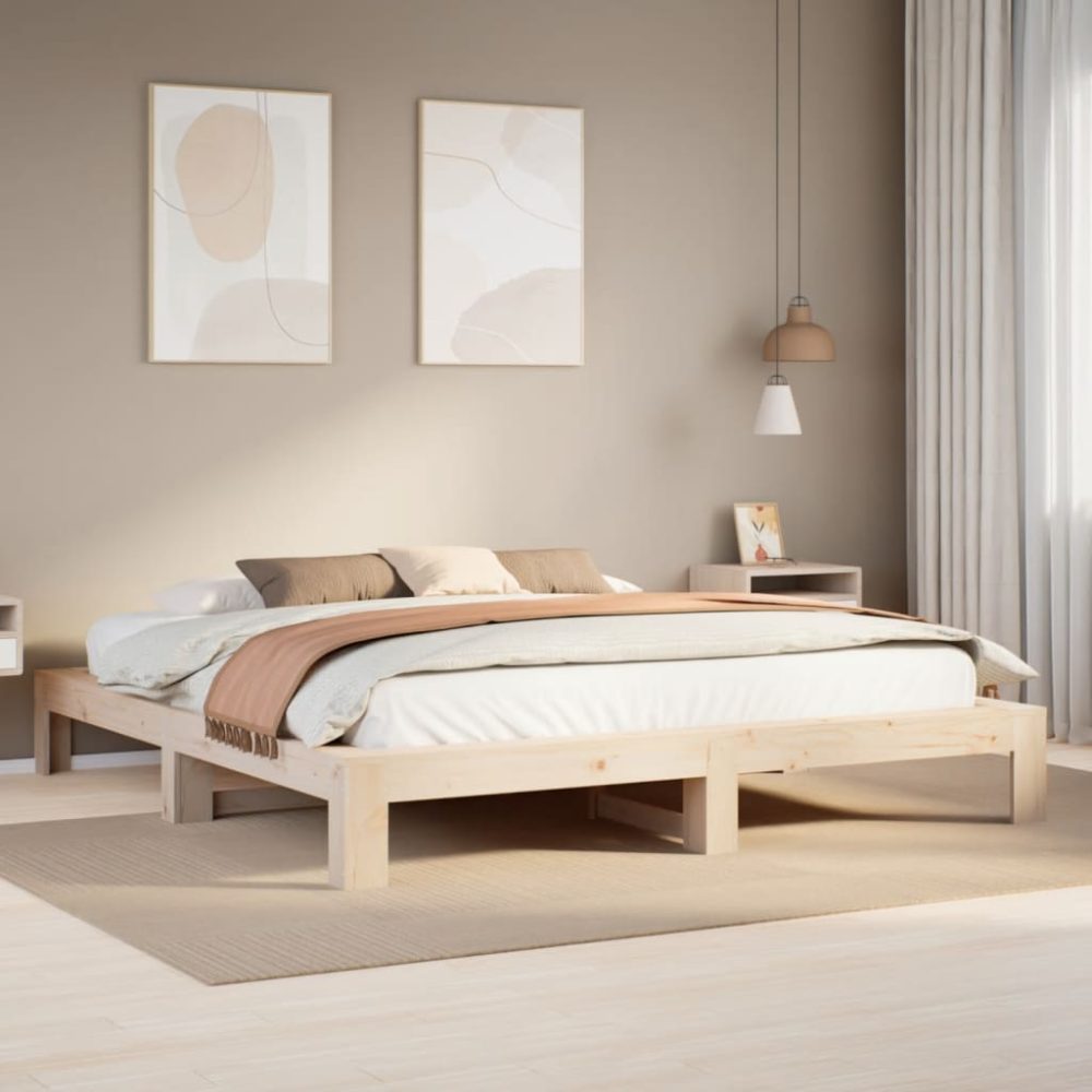 vidaXL Massivholzbett ohne Matratze 180x200 Kiefernholz