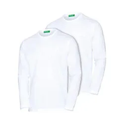 Benetton 2er Pack Herren Langarm-Shirts