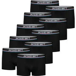 Jacques Britt 10er Pack Boxershorts, Baumwolle mit Stretch