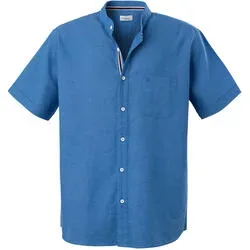 HENSON&HENSON Herren Stehkragenhemd kurzarm