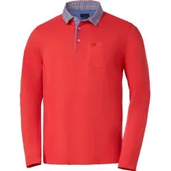Franco Bettoni Herren Poloshirt mit Hemdkragen langarm