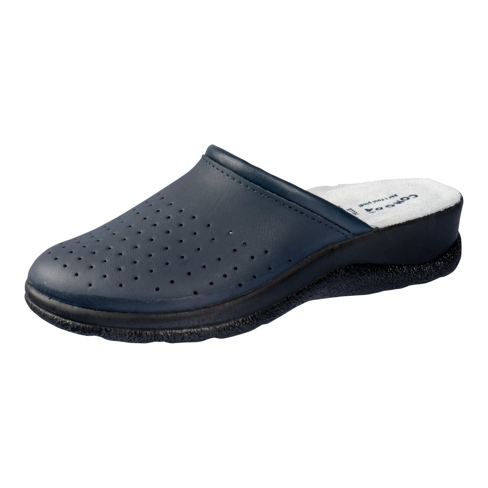 wonderwalk Leder-Pantolette für Herren, Größe: 44, blau